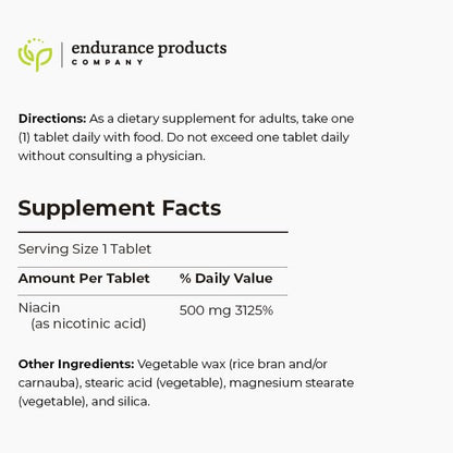Foto del envase de suplemento Endurance niacina 500mg