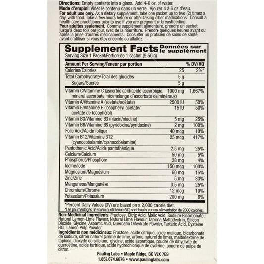 Ener-C suplemento vitamina c 1000 mg multivitamínico sabor limón lima