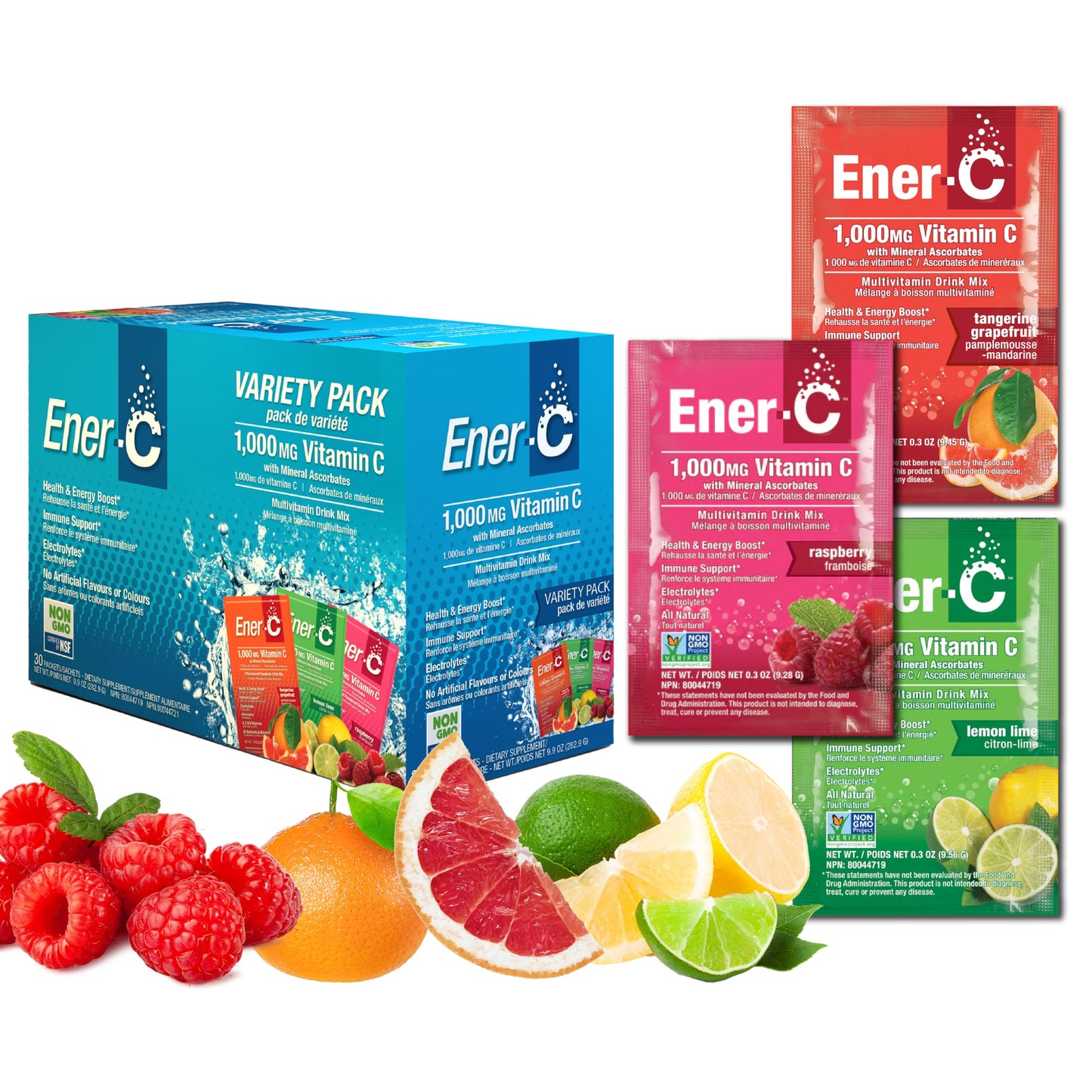 Paquete de Ener-C variedad con vitamina C 1000mg