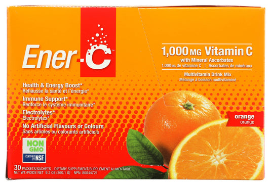 Ener-C vitamina c 1000mg sabor naranja mezcla electrolitos 30 sobres
