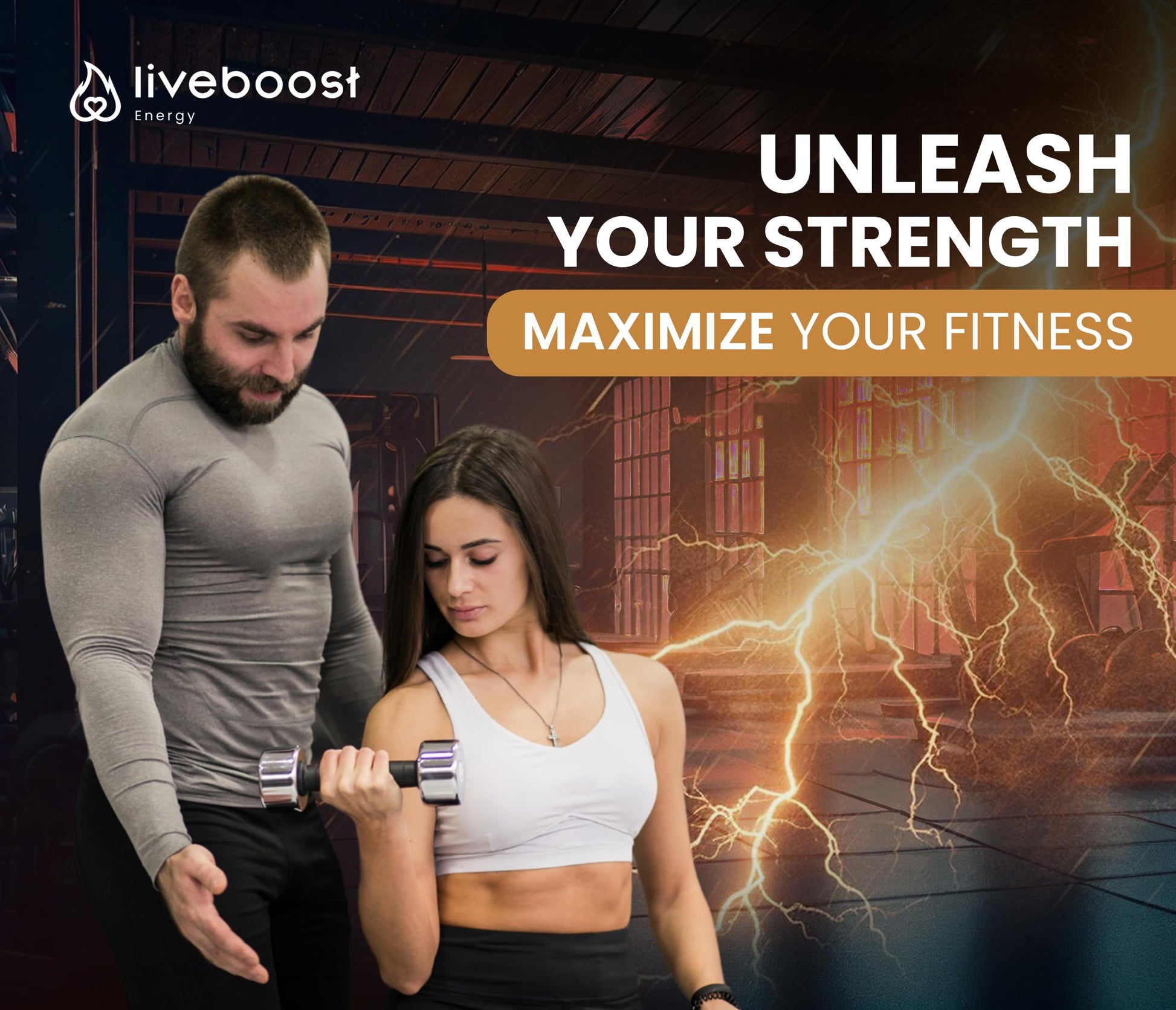 entrenador personal ayudando a usar LIVEBOOST