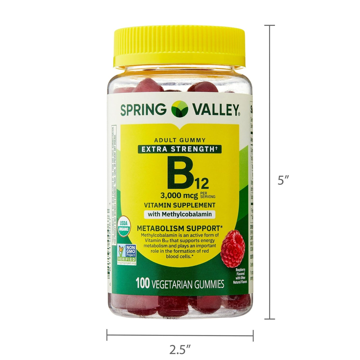Envase de 200 gomitas Spring Valley B12.