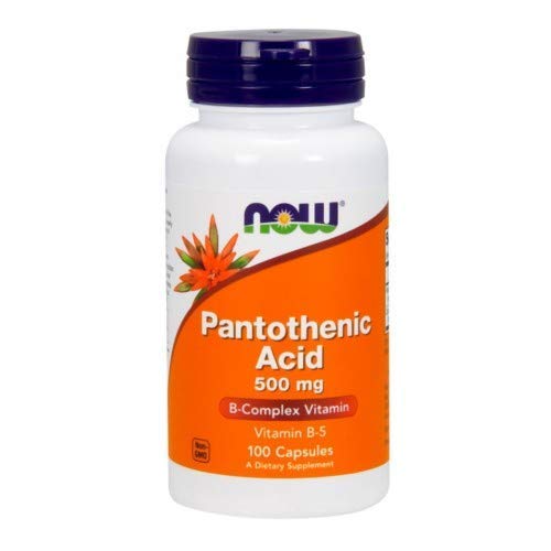 Envase ácido pantoténico 500mg Now Foods 100 cápsulas paquete 6