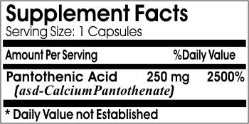 Envase Ácido pantoténico Naturetition suplementos naturales