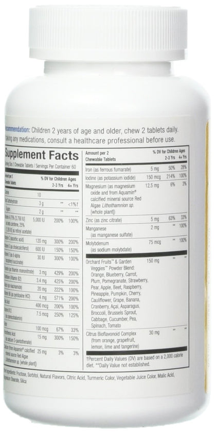 Envase Alive! multivitaminas masticables niños