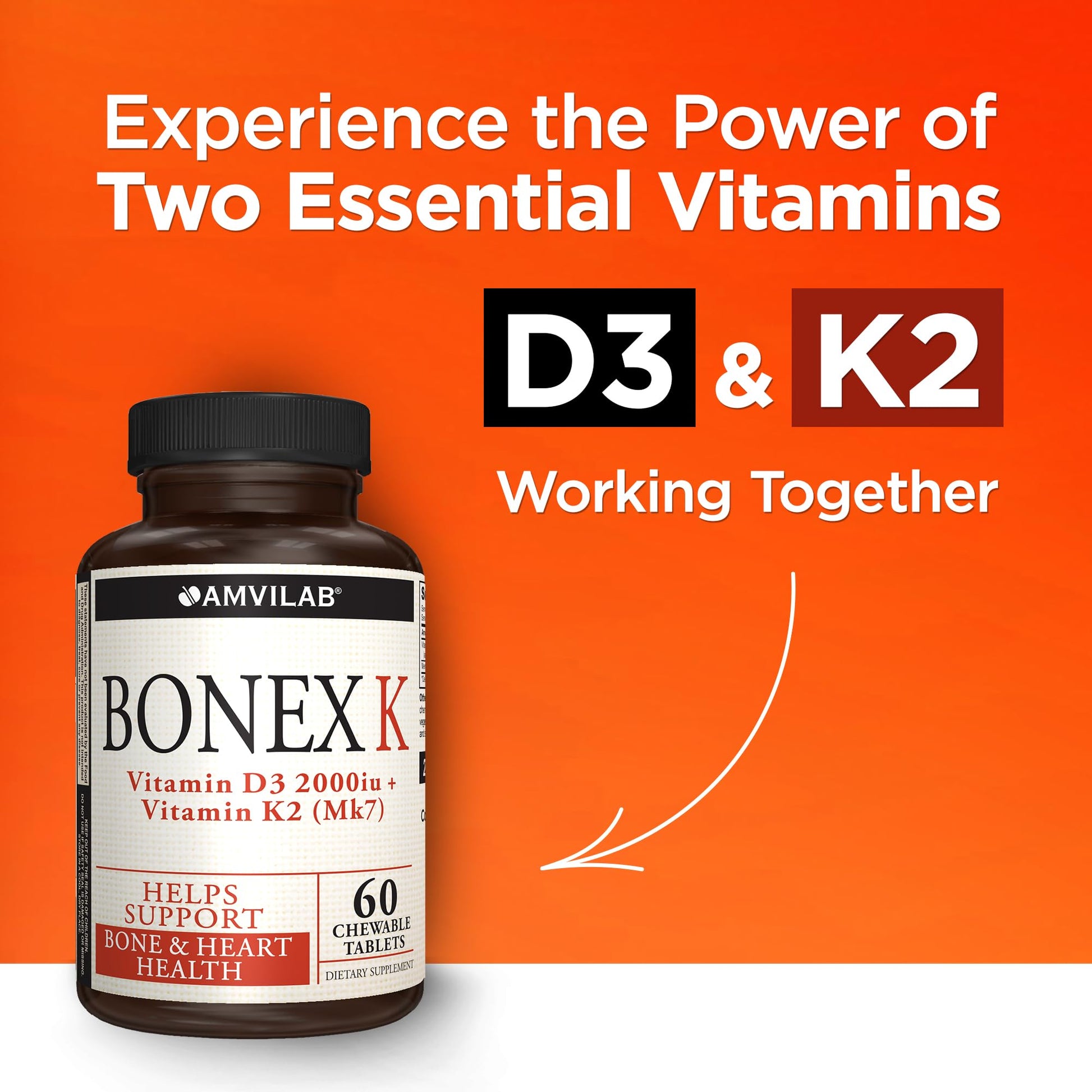 Envase AMVILAB Bonex K con vitaminas D y K
