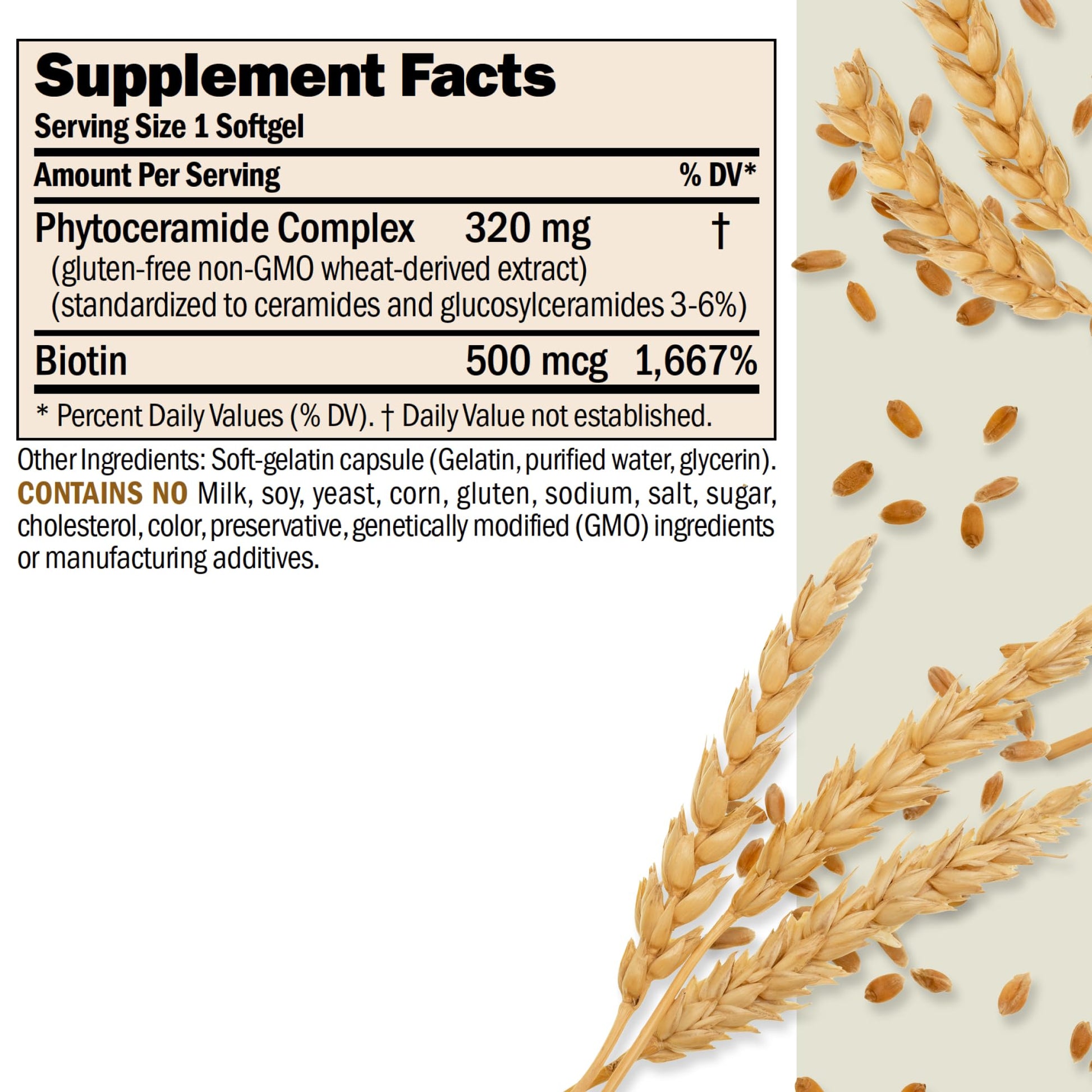 Envase Andrew Lessman suplemento fitoceramidos y biotina para piel