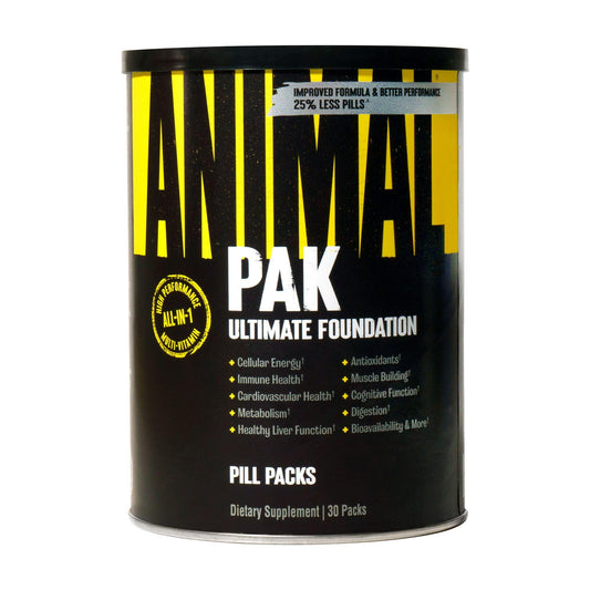 Envase de Animal Pak con vitaminas y minerales