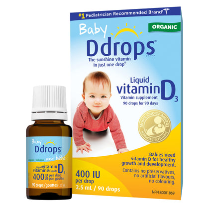 Envase Baby Ddrops gotas líquidas vitamina D para bebé