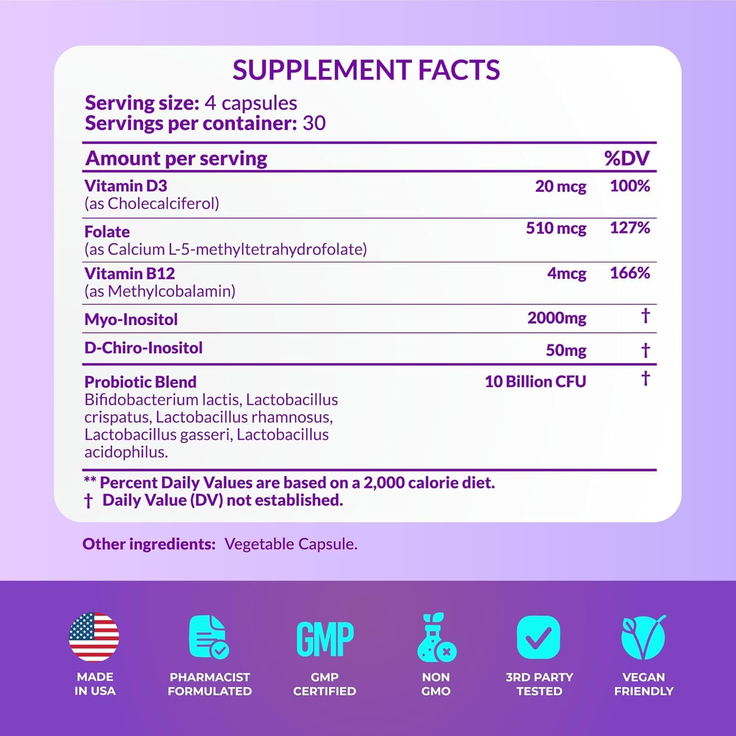 Envase balance hormonal y fertilidad con ácido fólico y probióticos