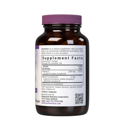 Envase Bluebonnet Vitamina E 400 UI tocoferoles