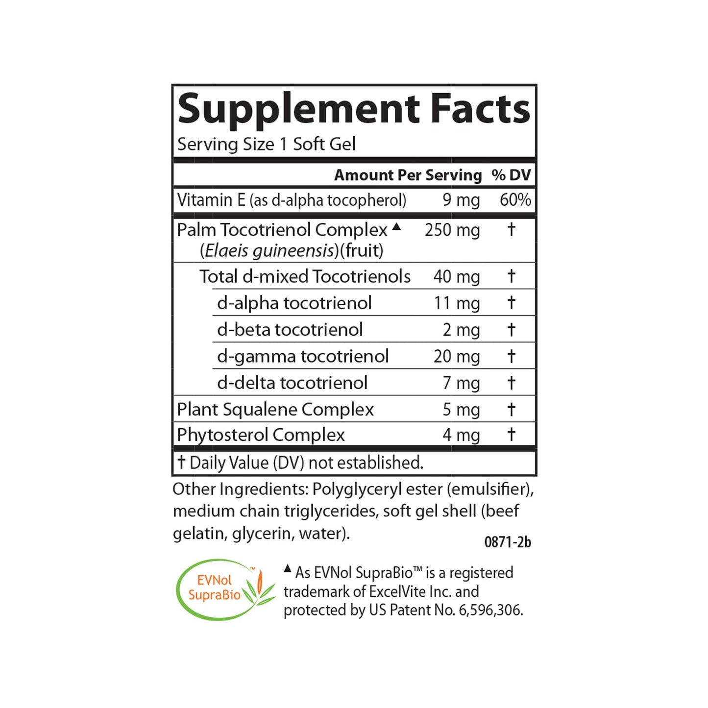 Envase y cápsulas Carlson Tocomin SupraBio vitamin e