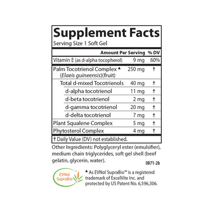 Envase y cápsulas Carlson Tocomin SupraBio vitamin e