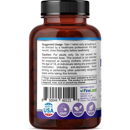 Envase de cápsulas de melatonina para sueño saludable.