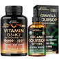 Envase de cápsulas de vitamina D3 K2 de NUTRAHARMONY