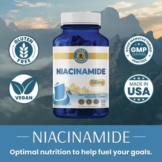 Envase frontal de cápsulas Vykee Nutrition niacinamida