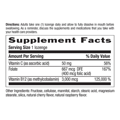 Envase Country Life vitamnina B12 metilada 3000 mcg 120 tabletas