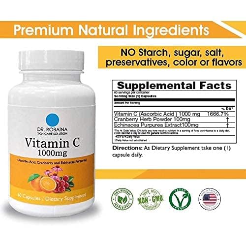 Envase Dr Robaina vitamina c vegan sin gluten no gmo suplemento