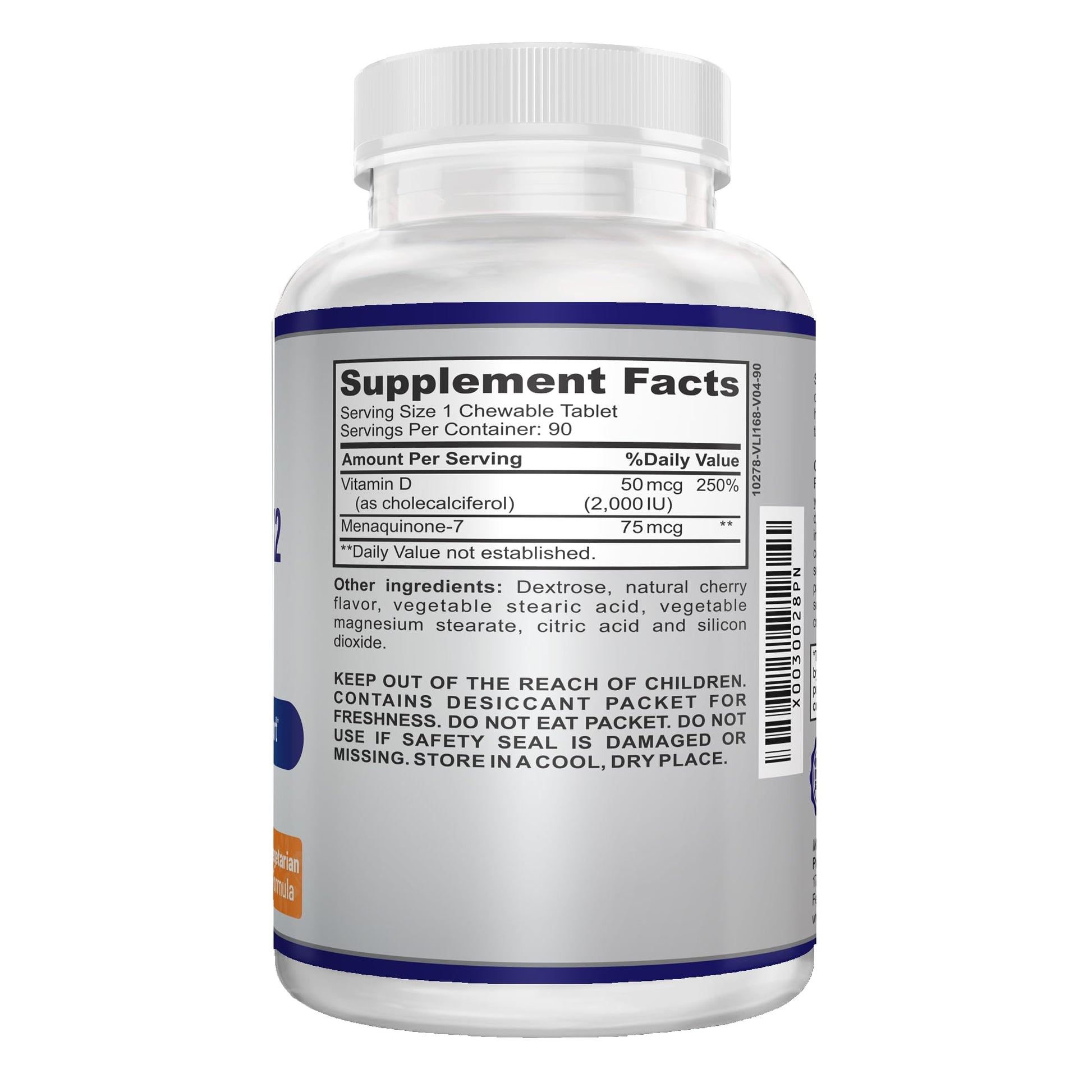 Envase y etiqueta O!VITA Vitamina D3 K2 2000 UI