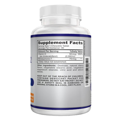 Envase y etiqueta O!VITA Vitamina D3 K2 2000 UI