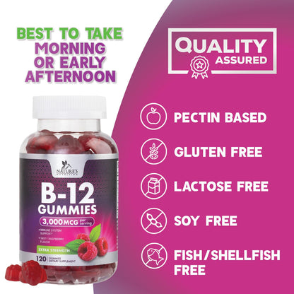 Envase frontal gomitas vitamina B12 extra fuerte