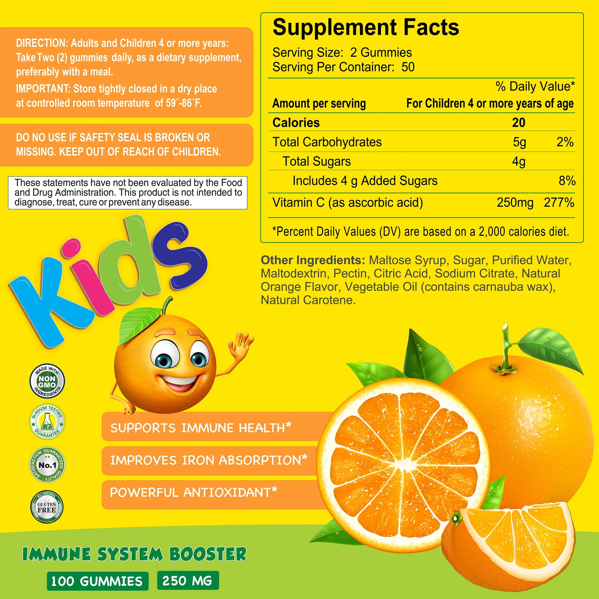 Envase frontal gomitas vitamina c niños ALFA VITAMINS