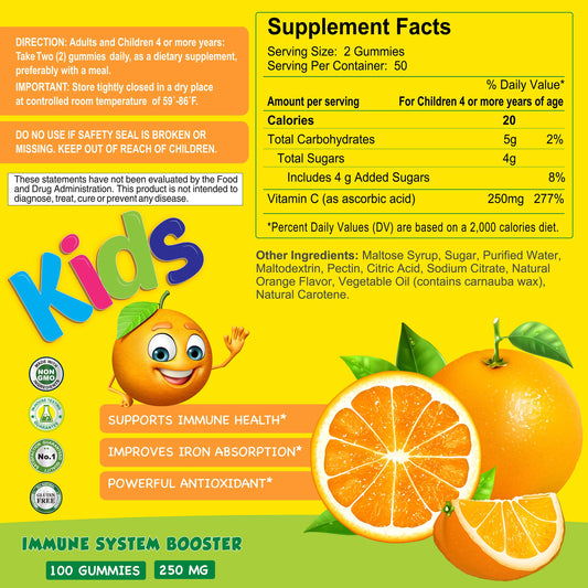 Envase frontal gomitas vitamina c niños ALFA VITAMINS