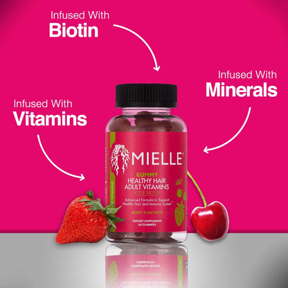 Envase frontal Mielle Organics vitamina cabello piel uñas