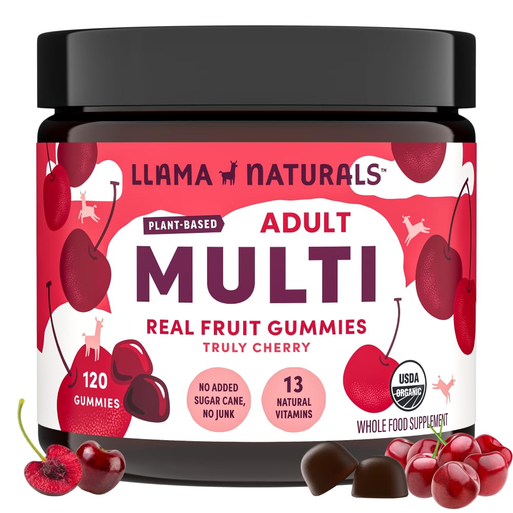 Envase frontal de gominolas multivitamínicas Llama Naturals