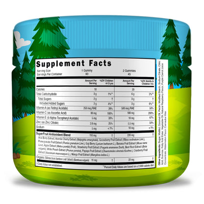 Envase gomitas antioxidantes Infusions Super Fruit 90 tabletas niños
