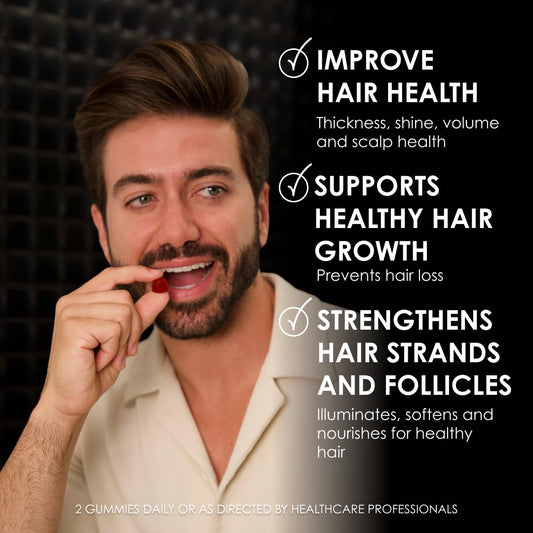 Envase de gomitas para cabello con biotina Alex Costa