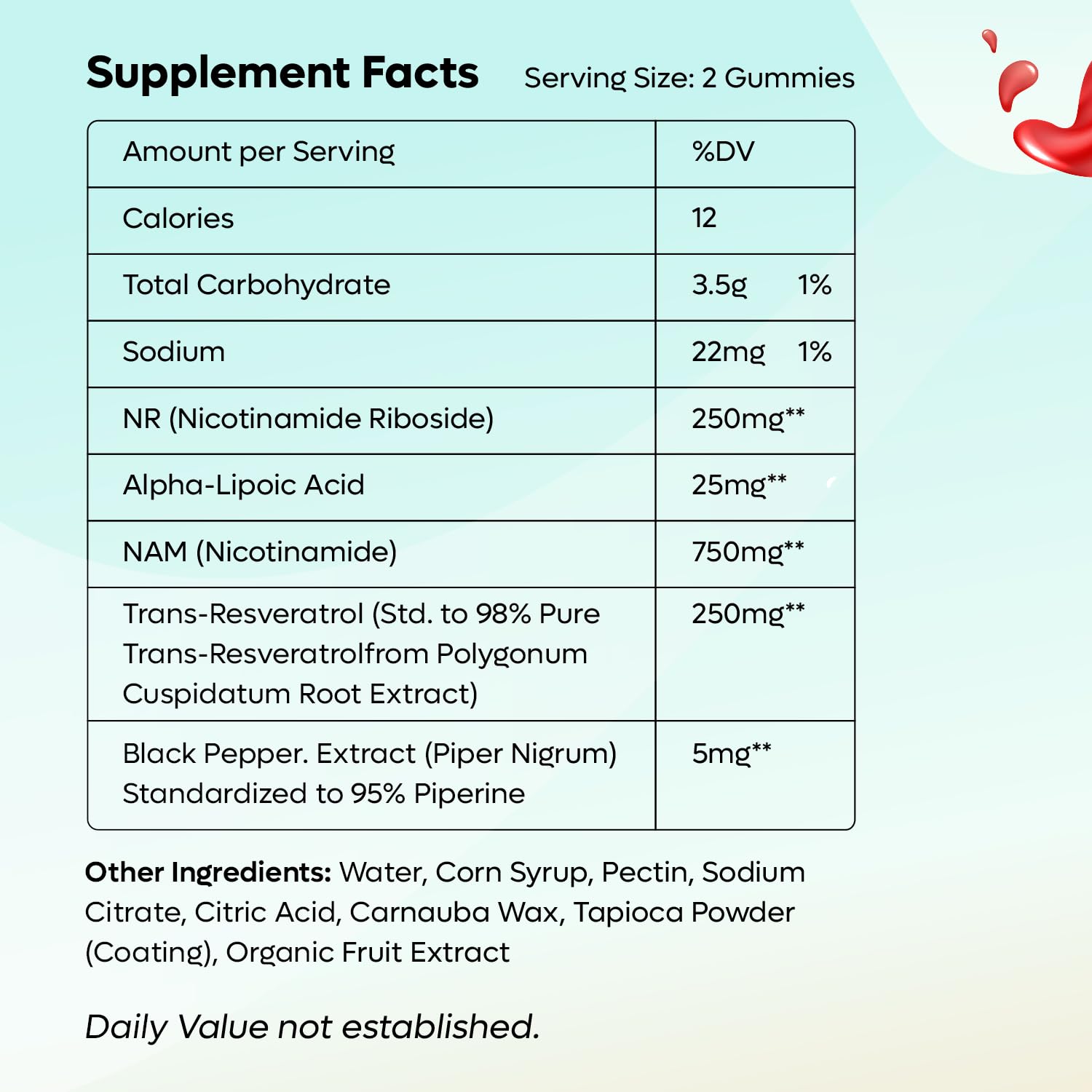 Envase cerrado gomitas FEMGAIN NAD 1000mg sin azúcar