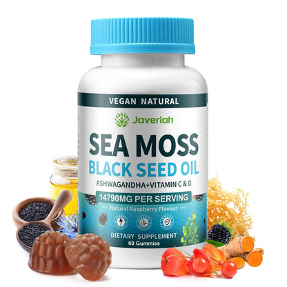 Envase de gomitas veganas de musgo marino
