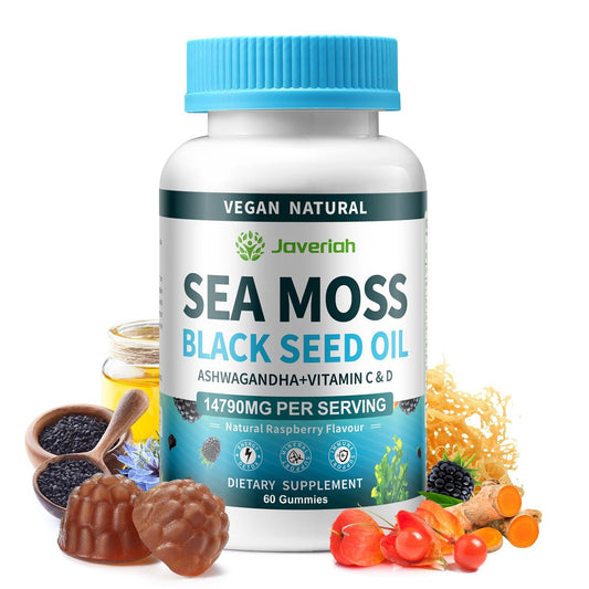 Envase de gomitas veganas de musgo marino