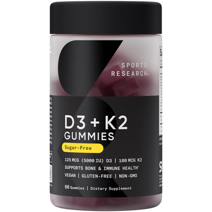 Envase gomitas veganas vitamina d3 k2 Sports Research