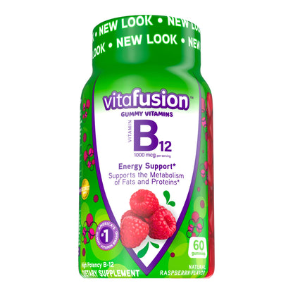 Envase gomitas Vitafusion B12 frambuesa 60ct