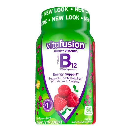 Envase gomitas Vitafusion B12 frambuesa 60ct