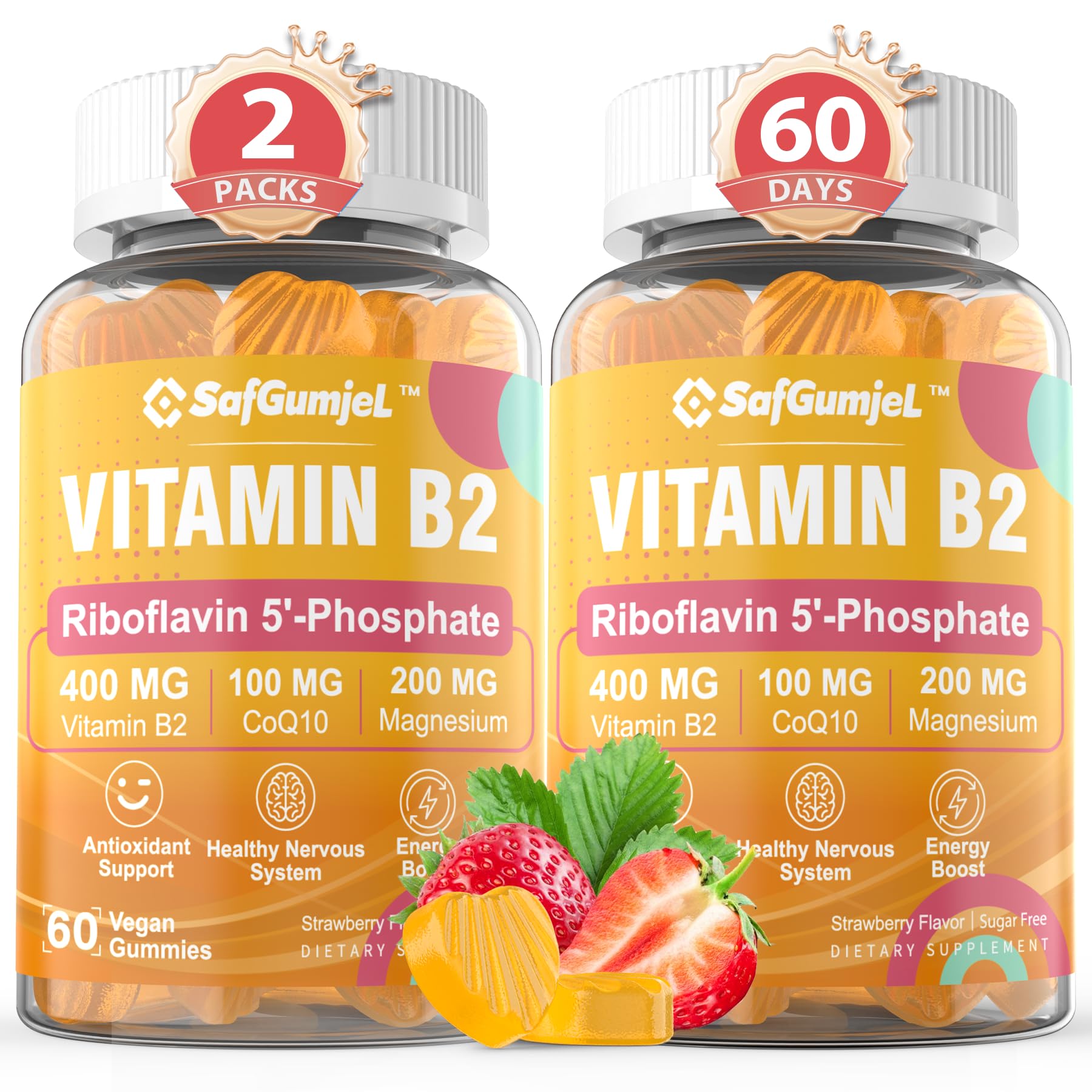 Envase gomitas vitamina B2 bioactiva Safgumjel 400mg