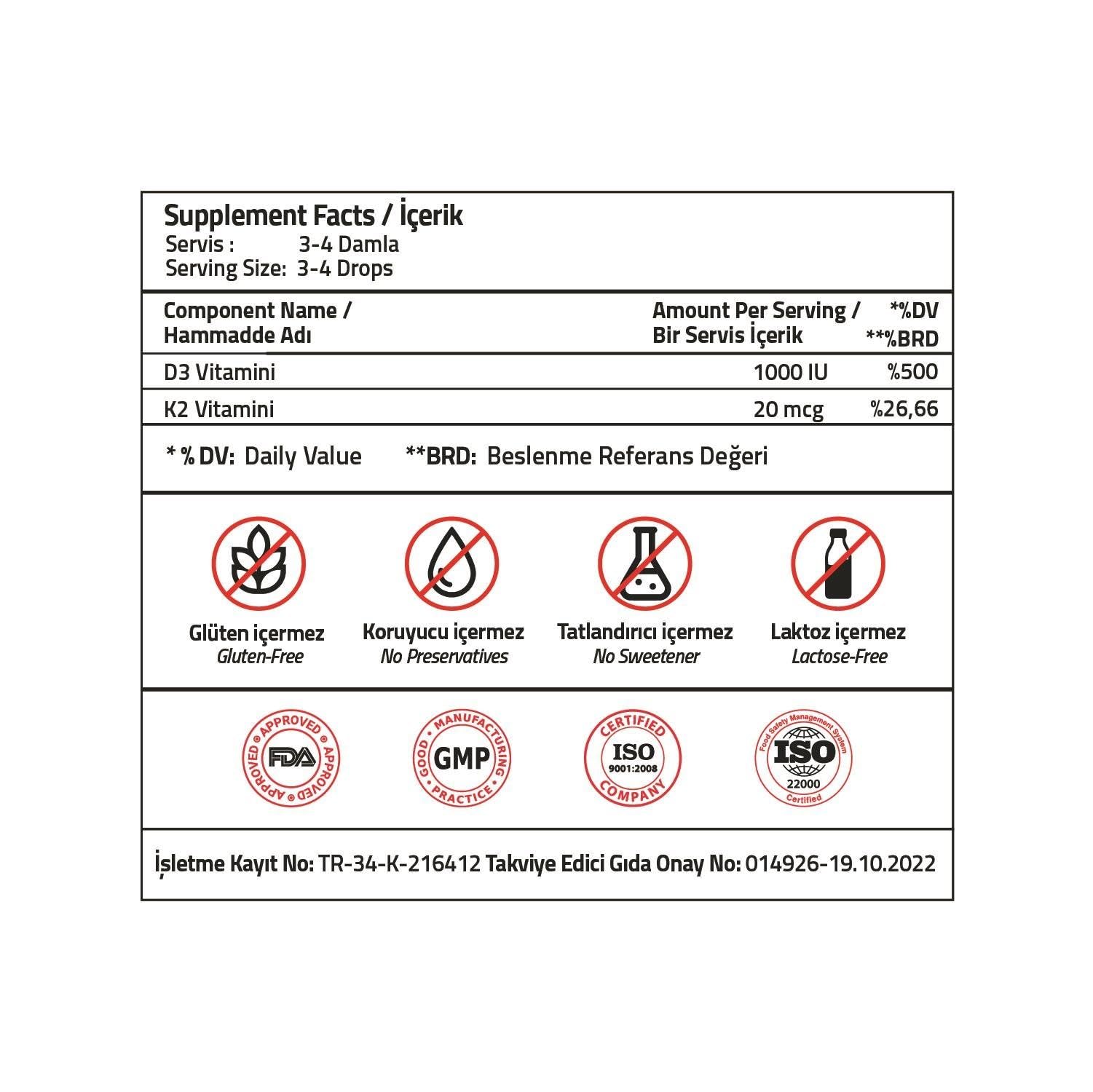 Envase gotas vitamin d3 k2 validus sin conservantes