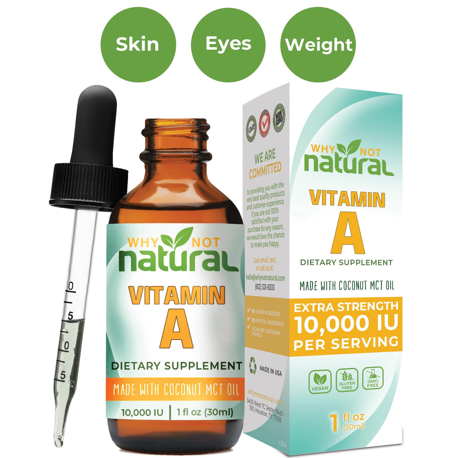 Envase gotas vitamínicas Why Not Natural B12 y vitamina A