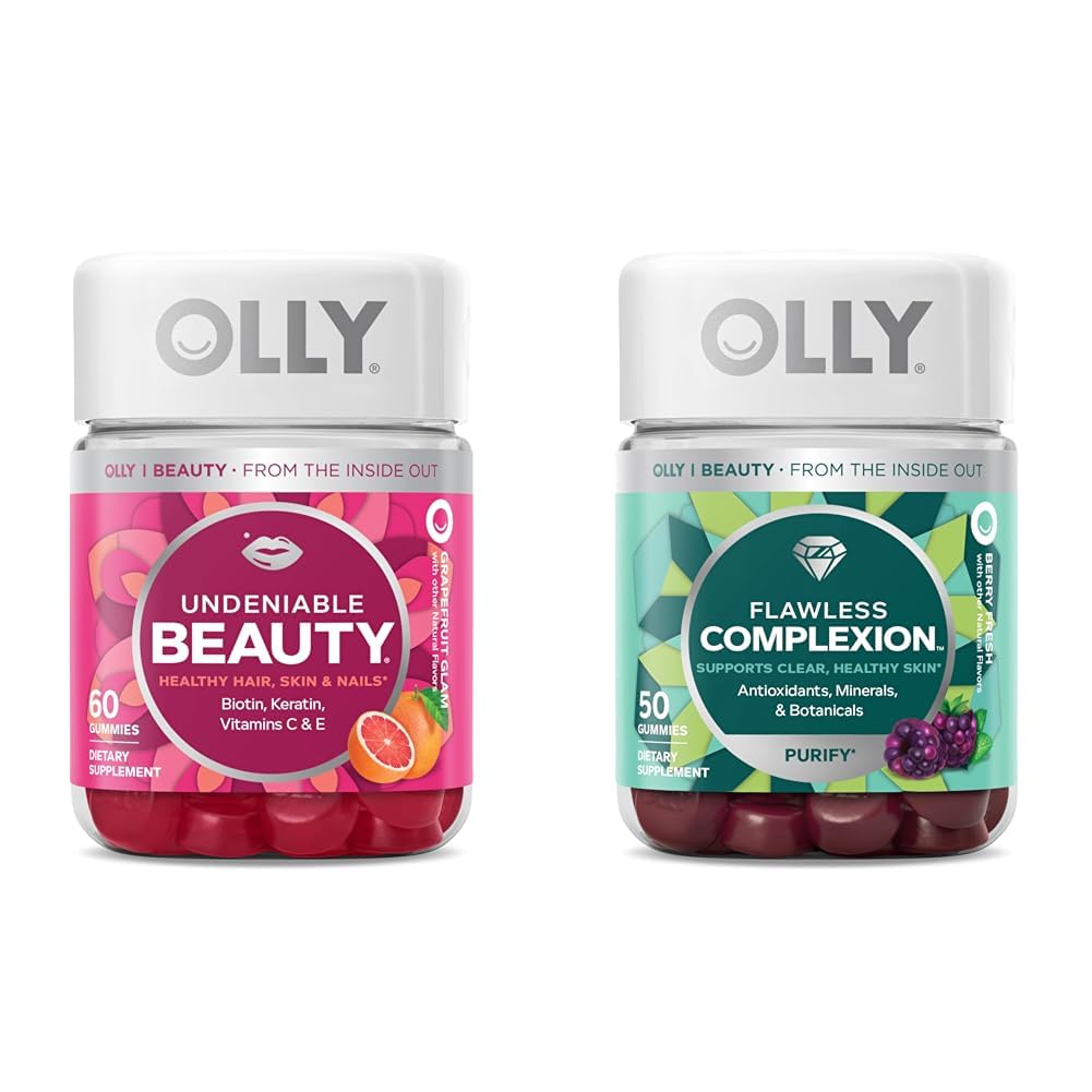Envase de gummies OLLY Belleza Innegable en fondo blanco.