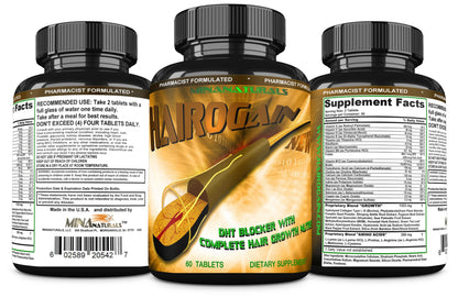 Envase Hairogain bloqueador DHT Minanaturals