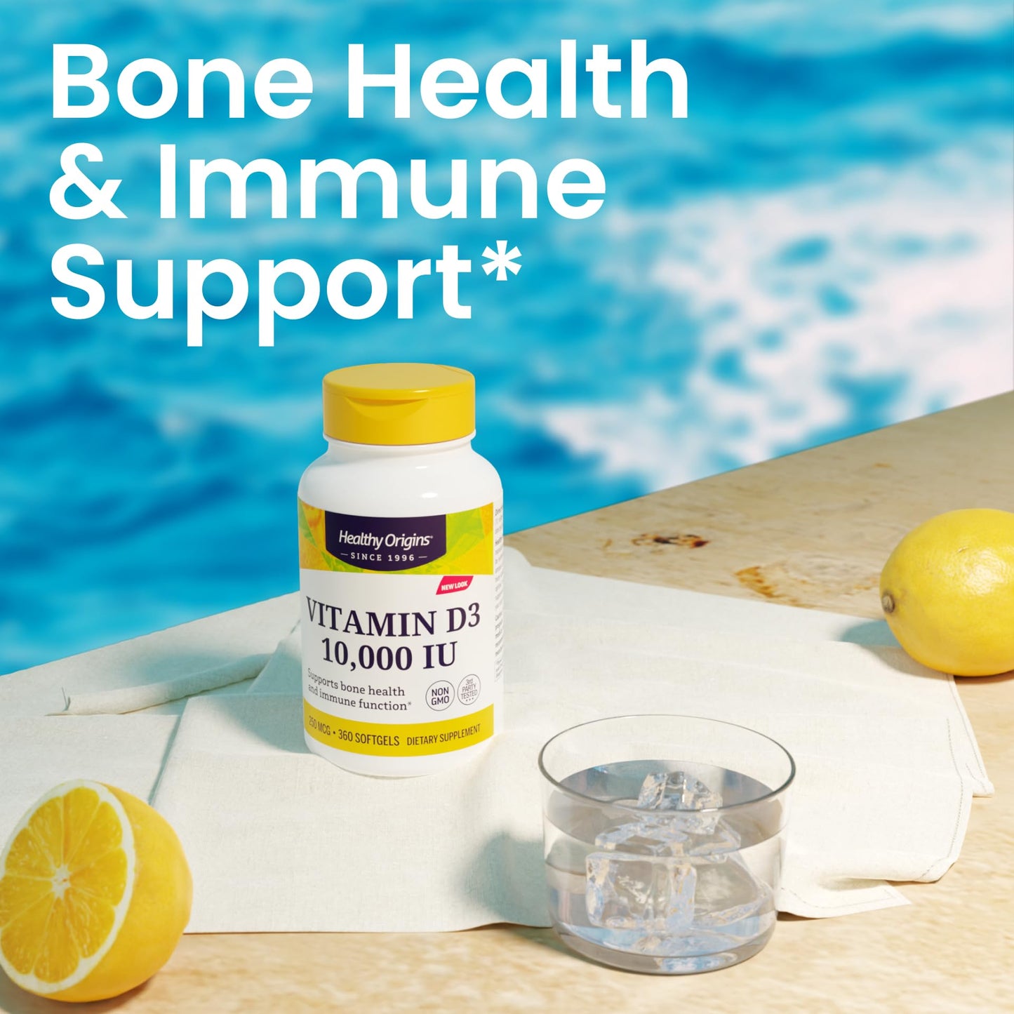 Envase Healthy Origins Vitamina D3 10,000 UI 360 softgels