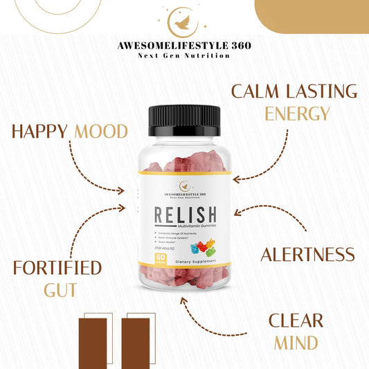 Ingredientes de gummies Awesomelifestyle360 en el envase