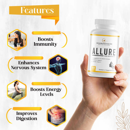 Envase lateral suplemento multivitamínico para mujer Awesomelifestyle360