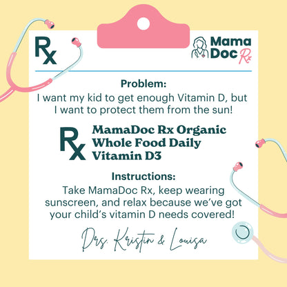 Envase MamaDoc Rx suplemento Vitamina D3 para jóvenes