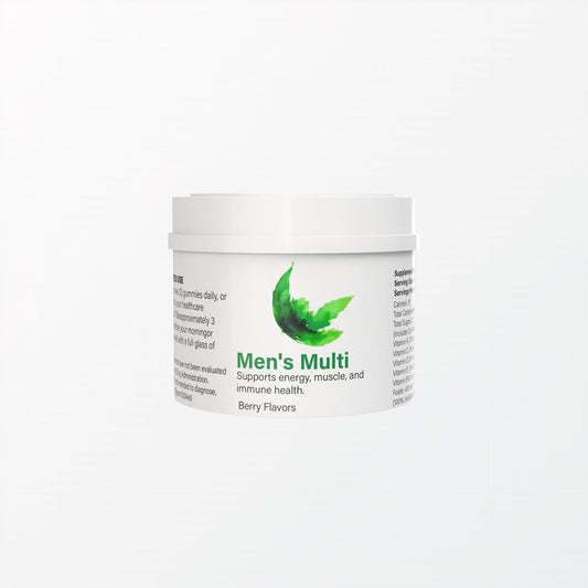 envase de multivitaminas diarias locred para hombres sabor baya