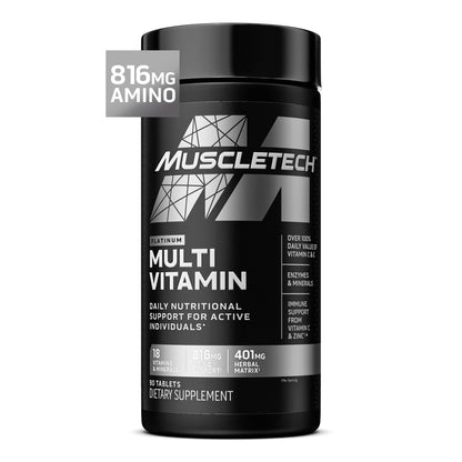 Envase de multivitaminas MuscleTech Platinum