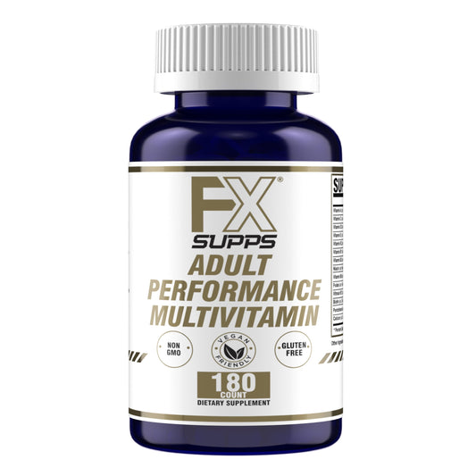 Envase de multivitamínico FXSUPPS adulto de rendimiento