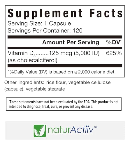 envase naturActiiv vitamina d3 orgánica 5000 ui